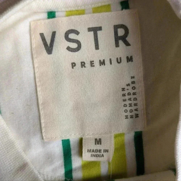 VSTR Premium Jamaica Shirt Mens Medium Short Sleeve Cotton Green Yellow - Picture 4 of 11